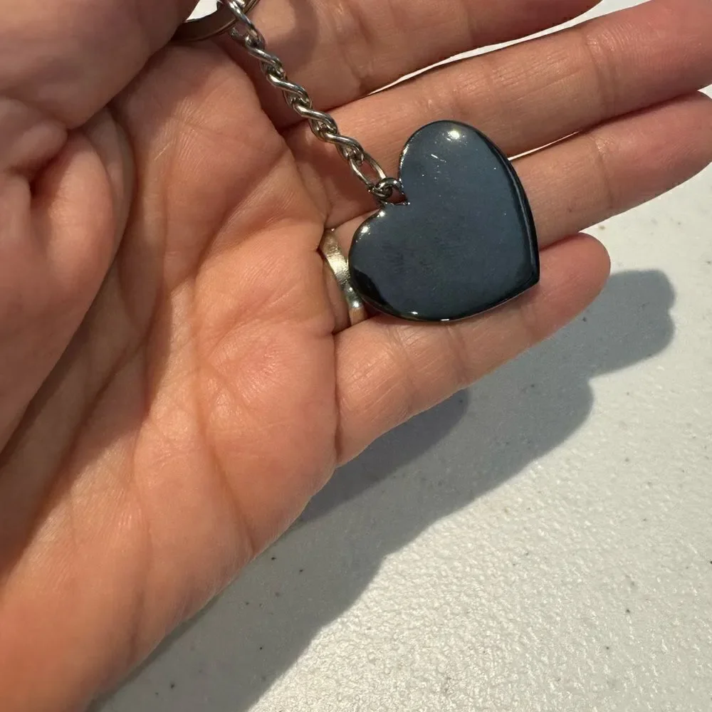 New Bebe Red & Silver Tone Heart Keychain‎